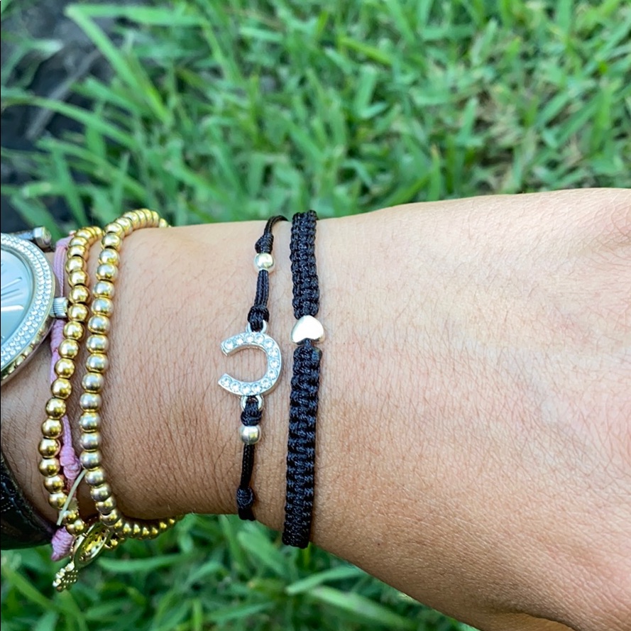 Set Black Macrame Bracelets